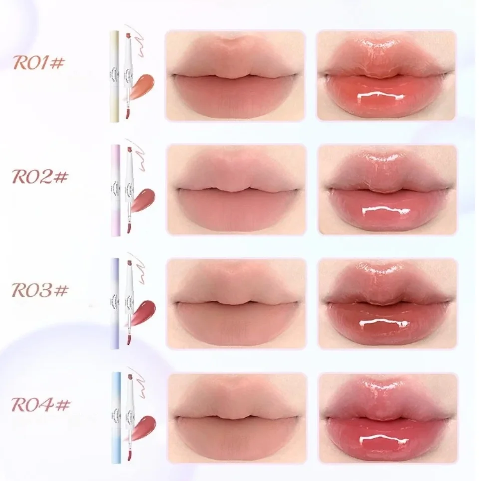 قلم تحديد الشفاه وملمع الشفاه المزدوج من FLORTTE RAINBOW BUBBLE بوزن 2.8 جرام - مستحضرات تجميل