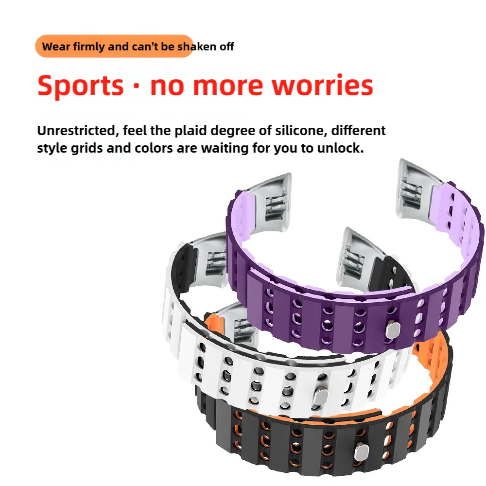حزام مغناطيسي للحفاظ على الفرقة 3 سوار سريع الإصدار بفتحات هوائية قابلة للتنفس وقابلة للغسل من السيليكون سوار ساعة ذكية رياضي للرجال والنساء