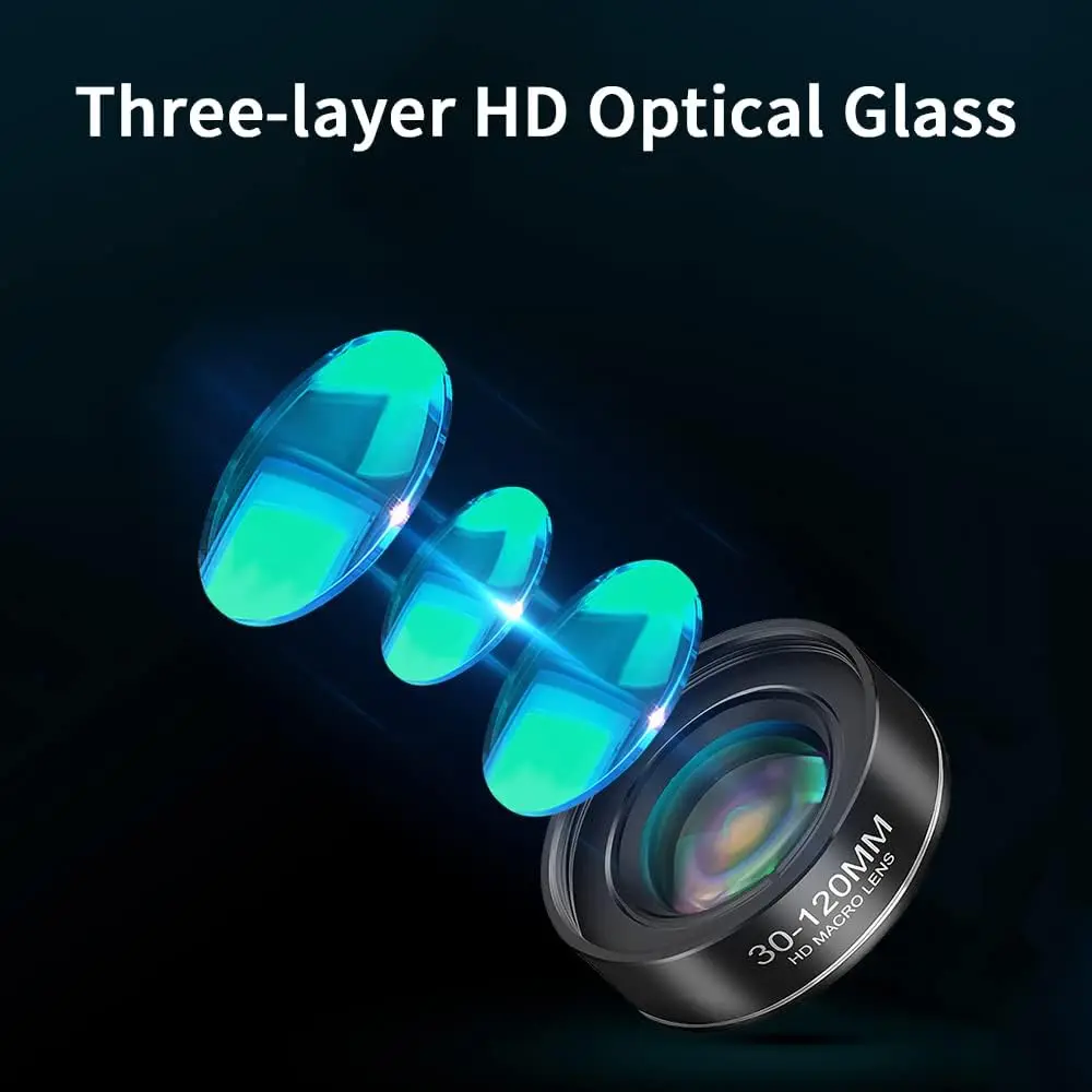 30-120mm Cell Phone Macro Lens Install Starlight Filter CPL 37mm Filter for ipad iPhone Samsung Android Pixel Phone Macro Lens