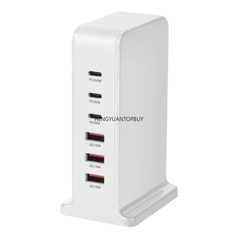 phone Tablet Laptop Original 6 Ports 168W 100W 30W 20W GaN USB C Power Desk Travel Fast Charger Adapter
