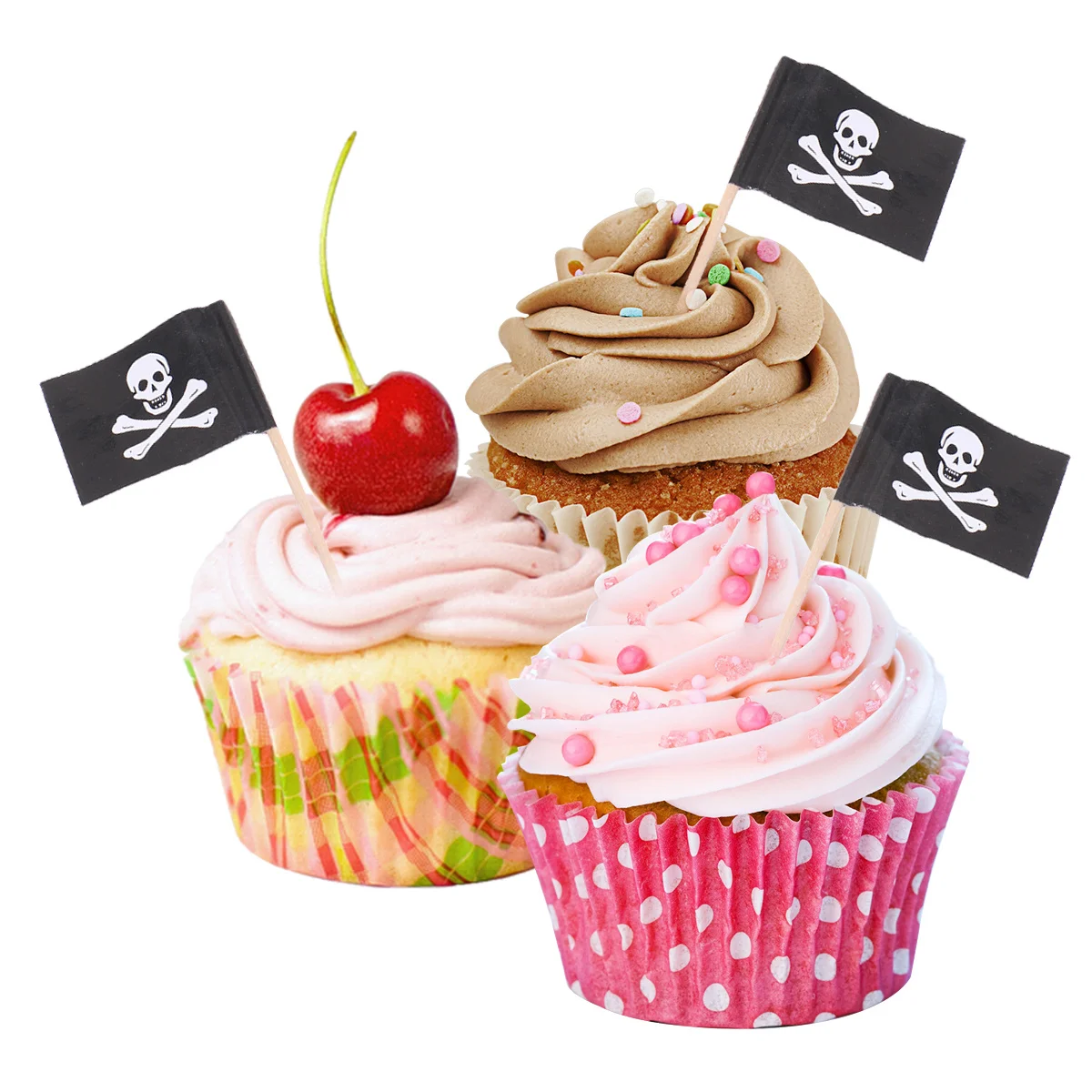 

100 Pcs Fruit Bowl Decoration Toothpick Cake Picks for Party Bamboo Toothpicks Flag