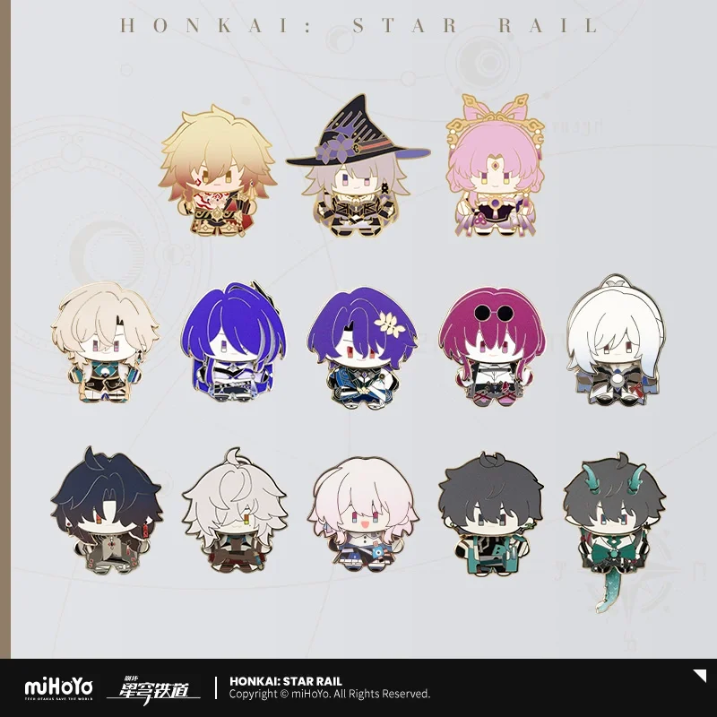 

Sunsyea Honkai Star Rail Official Merch miHoYo Original Q Version Metal Badge Aventurine Acheron Dr. Ratio Mydei Kafka
