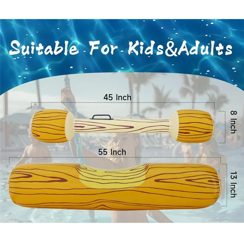 WOWFU-Inflatable Floating Row,เด็กผู้ใหญ่ Pool-Party ชุด Log Rafts To Float สําหรับเกมชายหาดฤดูร้อน