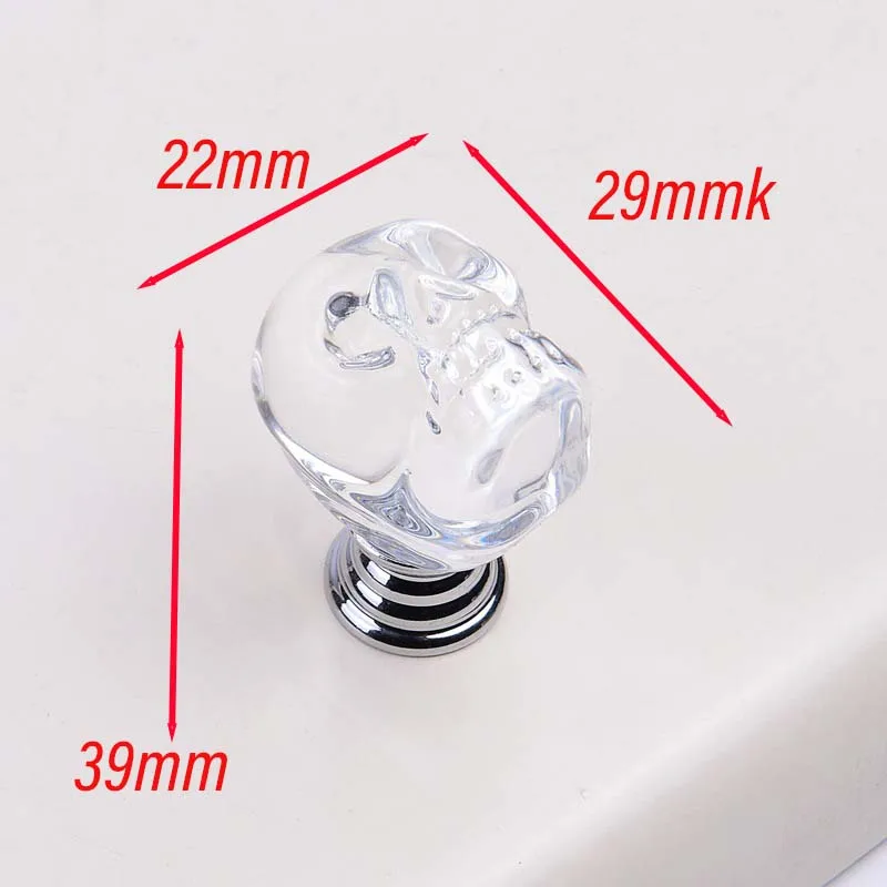 Möbel Moderne Einfache Europäische Schublade Kristall Schädel Schrank Griff Glas Kleiderschrank Tür Einlochmontage Hardware Griff