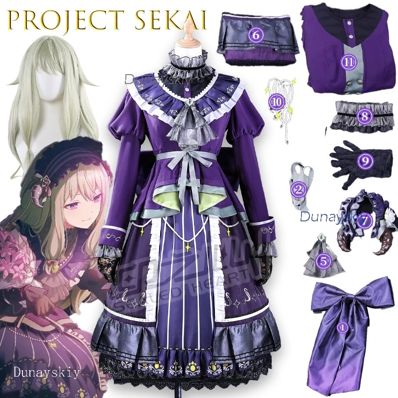 ハロウィン大人用コスチューム-ニナ・クサナギ-プロジェクトセカイ-コスプレ衣装-アニメキャラクター衣装-ファンタジーロリータドレス-マッチング衣装