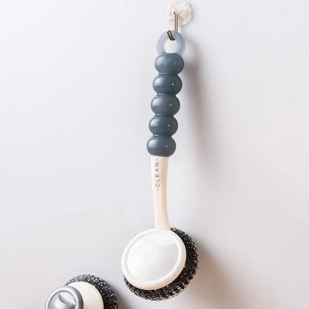 

Pot Brush Pot Scrubber Brush Durable Kitchen Scrubber Brushes Long Handle Pot Scrubber Steel Wool Dish Brush for Effective