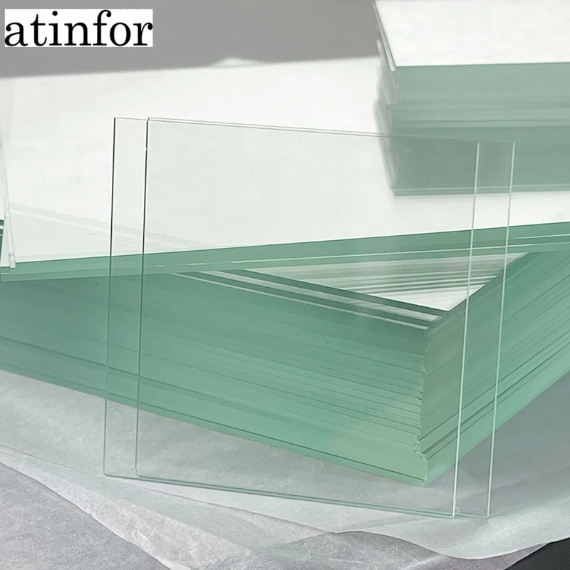 atinfor 100pcs thin glass sheet glass for scientific experiment 30x30x1mm sheet clear glass square support customization