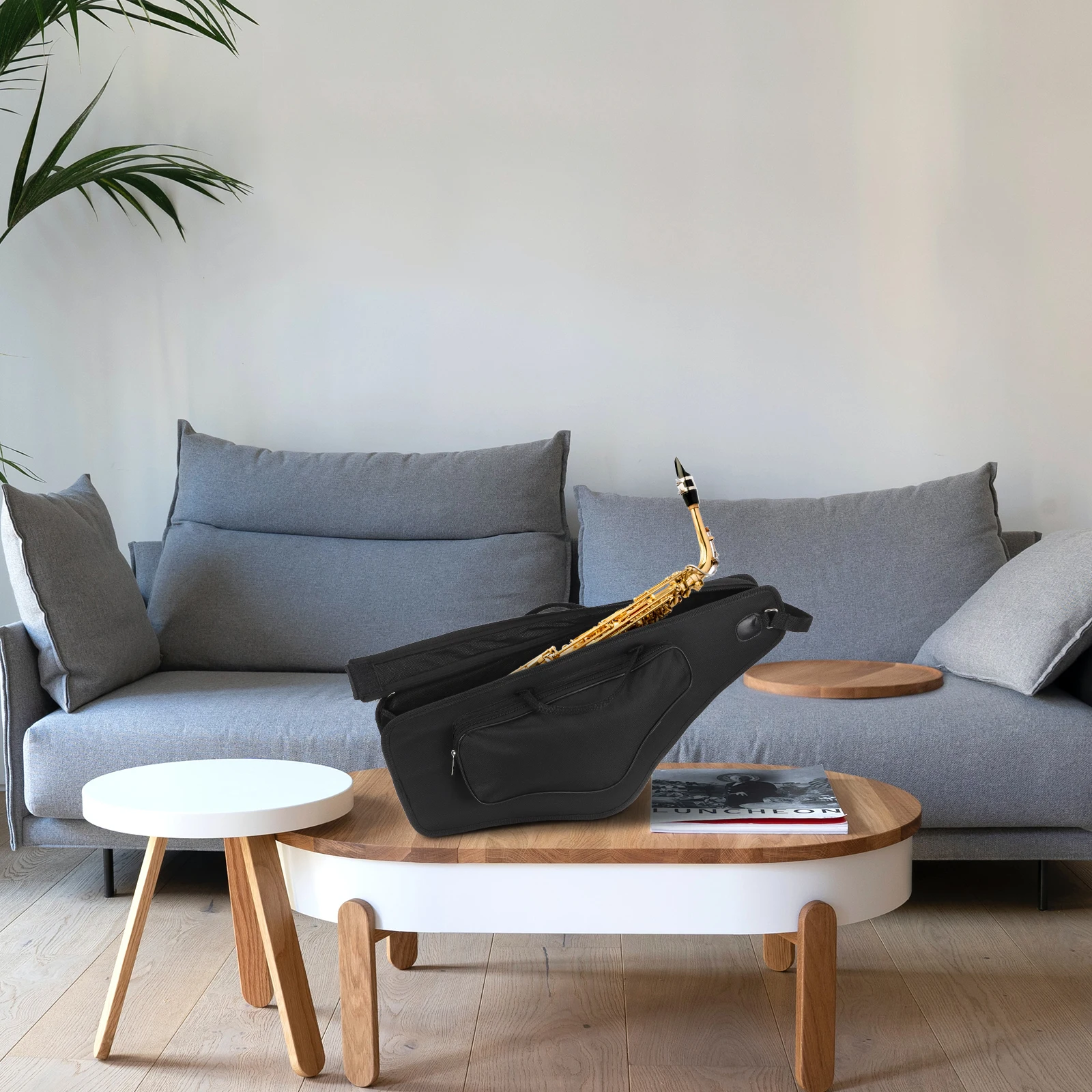 

Portable Alto Saxophone Case Large Capacity Storage Bag Shockproof Adjustable Shoulder Strap Carry Bag for Music School Concert