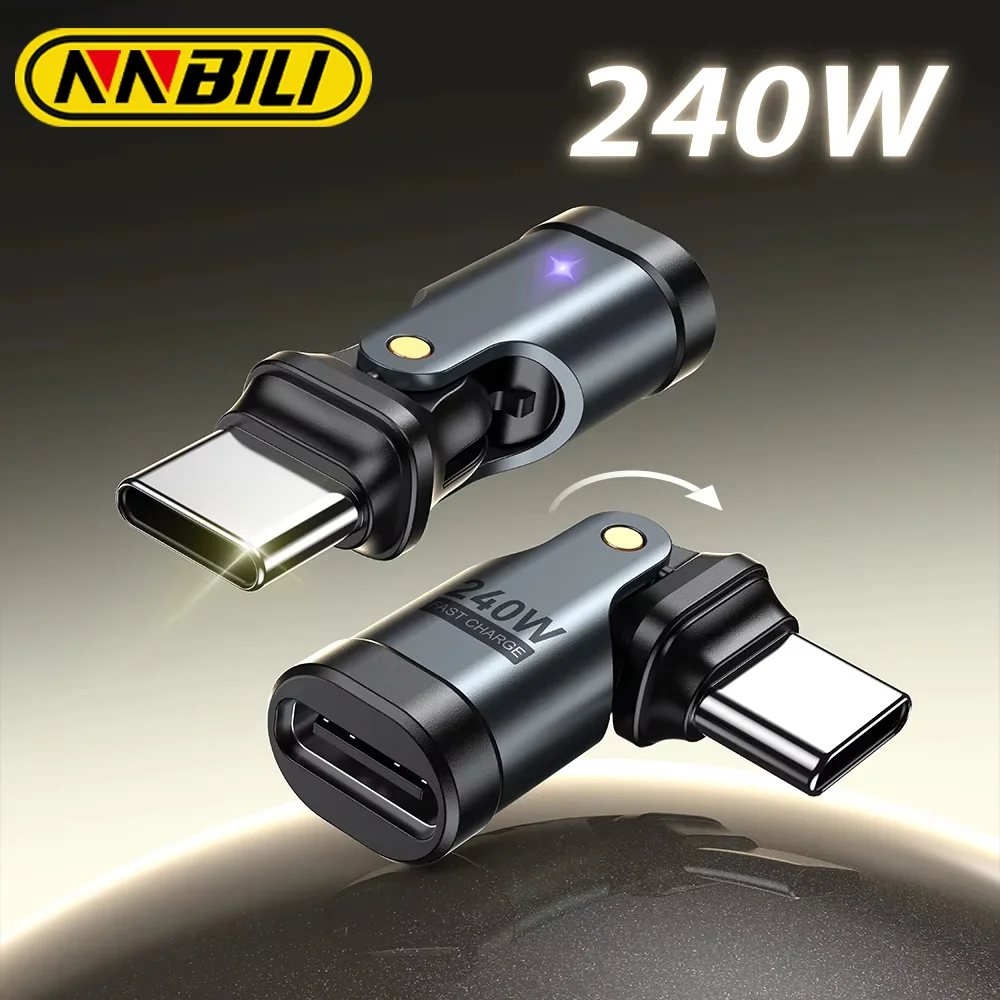 

NNBILI 240W OTG Type C Adapter USB Type C Male to Type C Female Converter for iPhone 16 Laptop Fast Charging OTG Connector