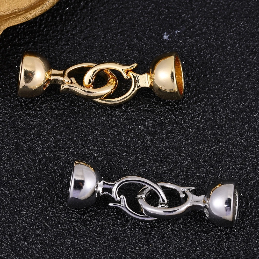Juya 1 2 3 Stück/Set 18K Echtgold Silberbeschichtete Verschlüsse Schlangenanhänger-Verschlussverschlüsse für DIY Perlenarbeiten, Perlen, Schmuckherstellung – Detail 5