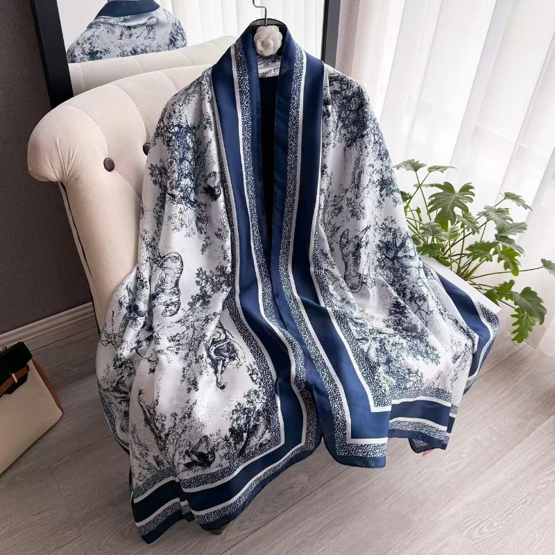 

2026spring and Autumn New 180*90cm Sacrf Women Beach Long Large Size Windproof Scarf Luxury Soft Shawl Lady Hijab Lady Polyester