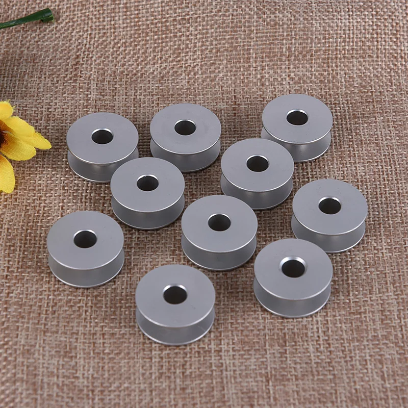 10pcs Industrial Sewing Machine Bobbin Lockstitch Sewing Machine Aluminum Bobbin Sew Accesorioes