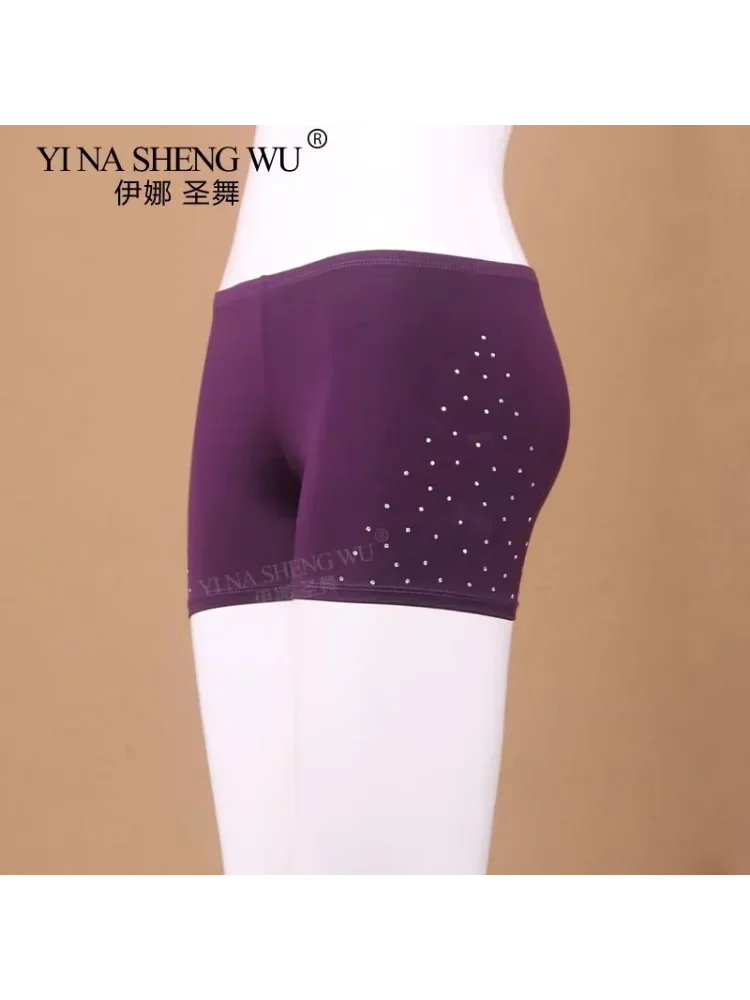 Nouveaux shorts de sécurité pour la danse du ventre, vêtements de danse du ventre pour femmes, leggings, pantalons de sécurité moulants et extensibles avec diamants, pantalons courts