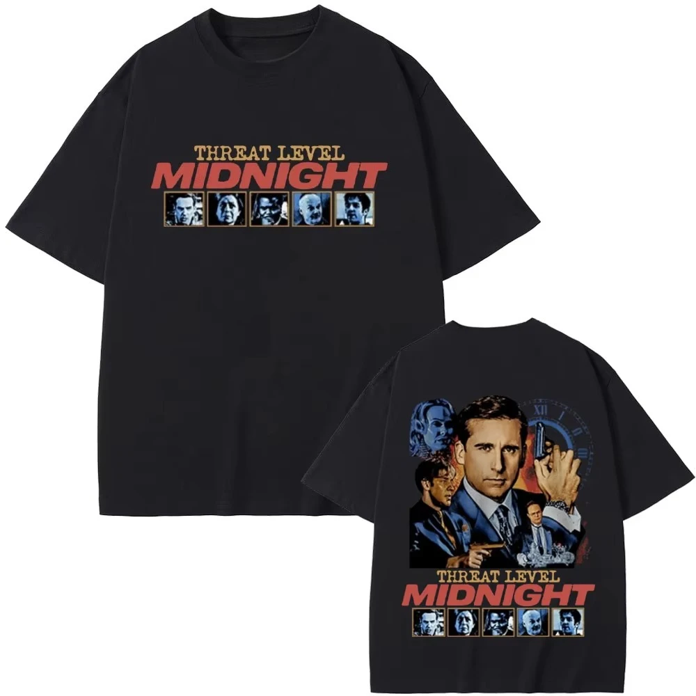 Camisetas de homenaje de Michael Scott de medianoche de nivel de amenaza, camisetas de la serie de televisión The Office Dwight Schrute Jim Halpert, camiseta para hombres y mujeres