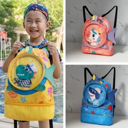 Mochila de dibujos animados para niños y niñas, bolsa de natación impermeable, seca, húmeda, ropa, zapatos, gafas, bolsa de almacenamiento, accesorios de natación