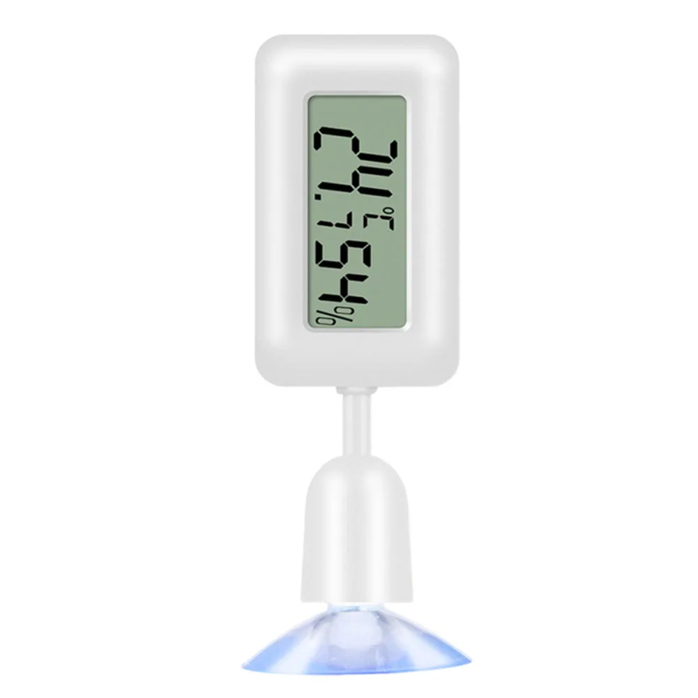 Temperature and Humidity Monitor for Small Pets Featuring a Compact Design 360 Degree Rotation and Suction Cup Mounting