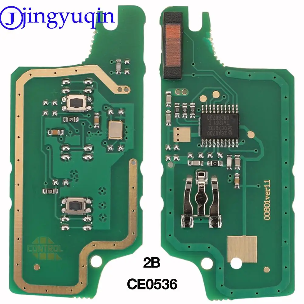 jingyuqin For Citroen C2 C4 C5 C6 Picasso For Peugeot 207 307 308 407 607 ASK/FSK Remote Key Circuit Board CE0523/CE0536