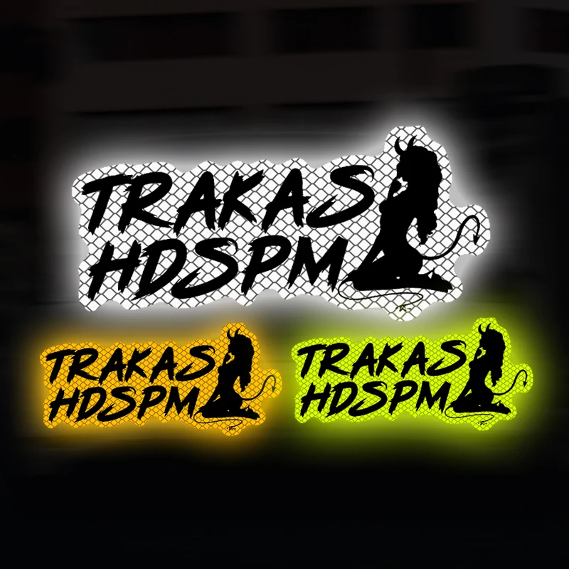 

1PC Strong Reflective Night Safety Warning TRAKAS HDSPM Motorcycle Sticker Motorbike Fuel Tank Scooter Waterproof Decoration