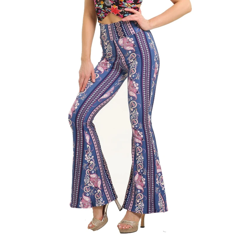 

New fashionable and trendy women's clothing: tight, figure-hugging, printed flared pants, casual, slim and elastic long pants