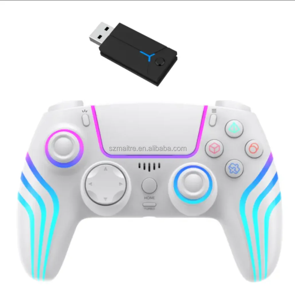 

2025 hot sale Wireless Game Controller Joystick for PS5 Games Wireless 2.4GHz Dual 3D Hall RGB Lighting HD Output Game Controlle