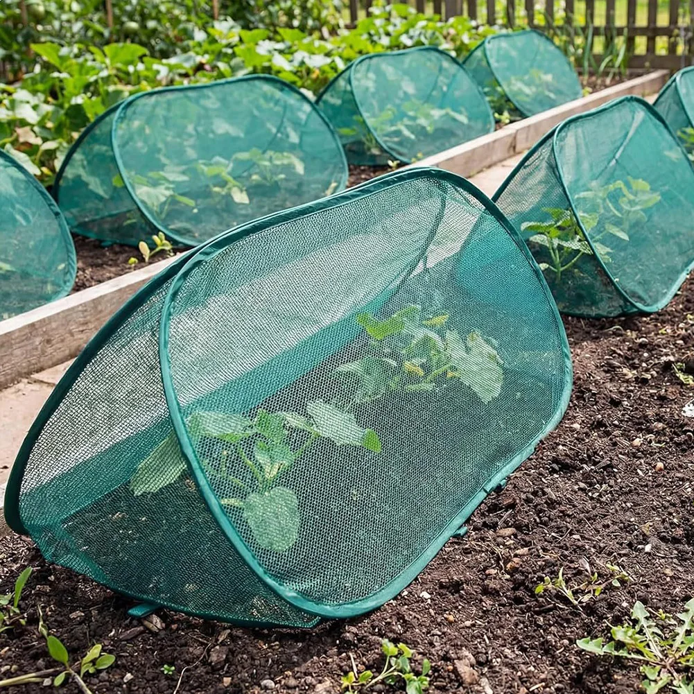 Garden Mesh Plant Cover Garden Rows Plants Cover With Ground Nails Foldable Outdoor Protector Tent For Vegetables Fruits Flower