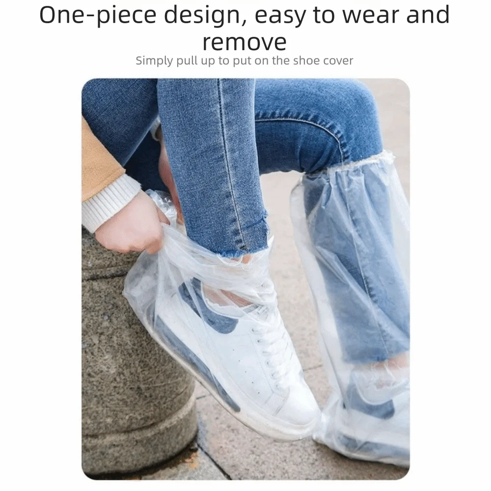 10Pcs Disposable Rain Shoe Cover Transparent Rain Proof Shoe Covers Durable Wear-resistant Isolation Foot Cover Rainy Days