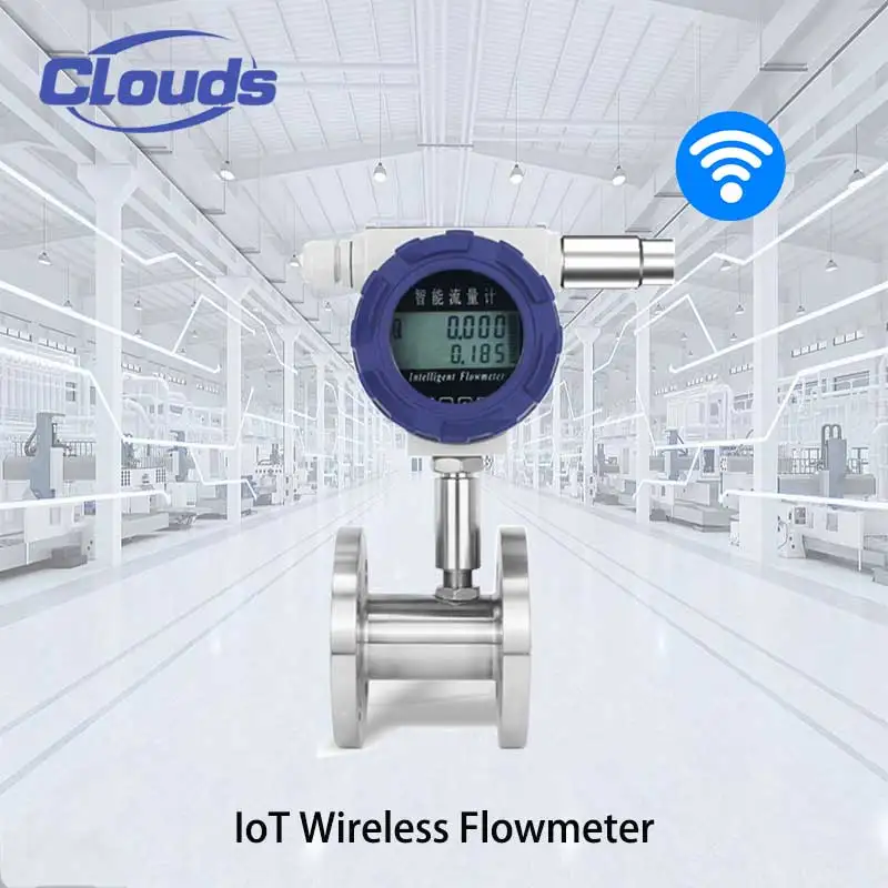 NB-IoT Wireless 2-Inch 316L Stainless Steel Turbine Flow Meter/Sensor/Gauge DN15 IP68 Waterproof WirelessHART Protocol
