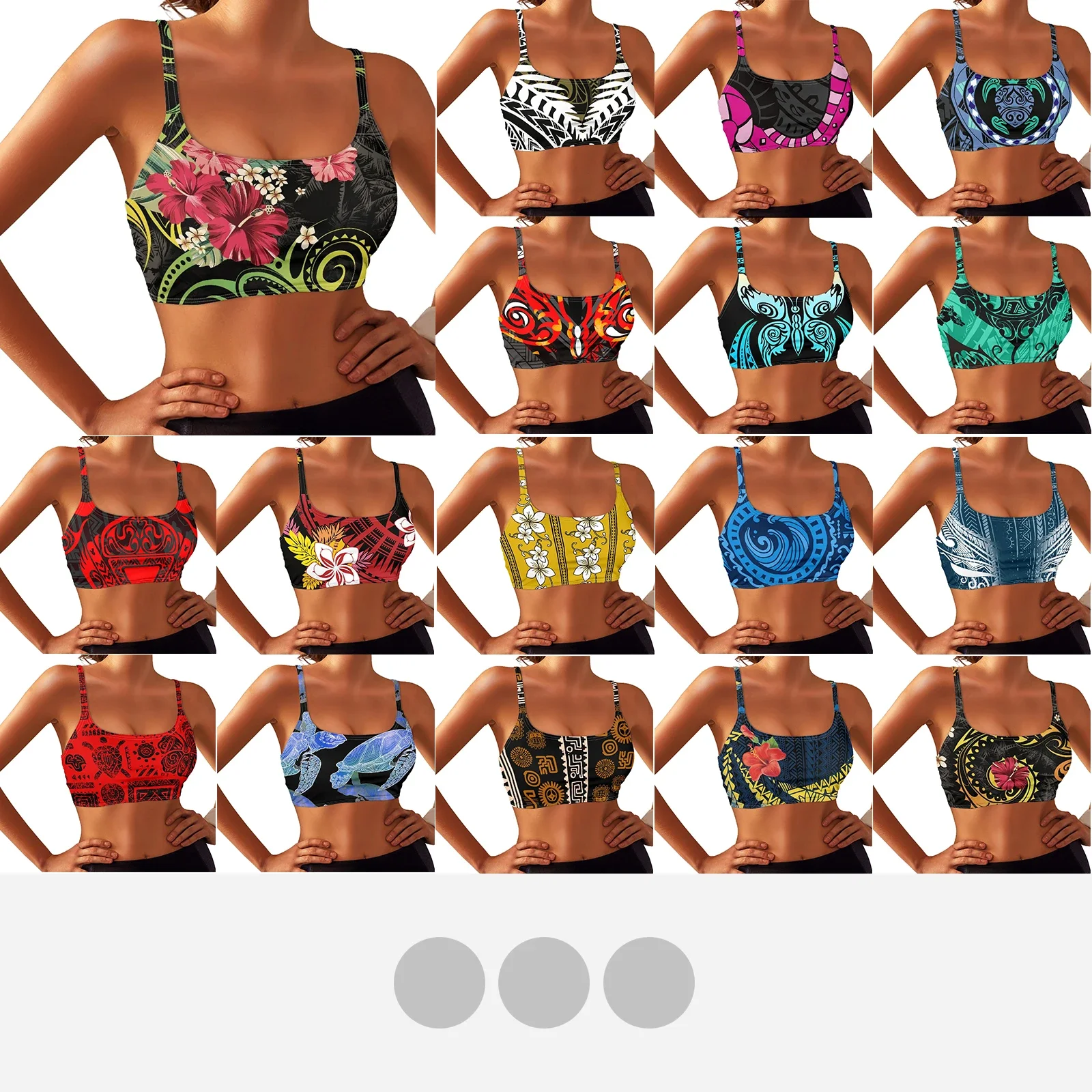 Polynesian Tribal Samoan Totem Tattoo Samoa Prints Quick Dry Comfortable Sports Bras Sexy Hibiscus Yoga Bra Lady Holiday Gift