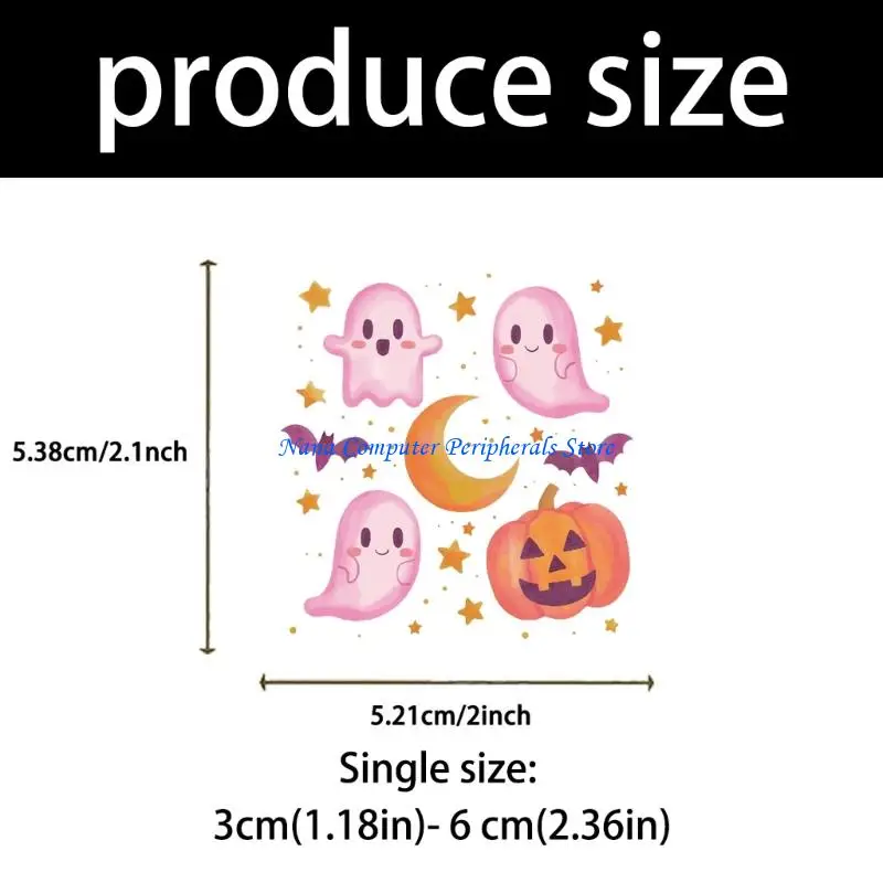 F68C 50ピースDIYカートゥーンハロウィーンステッカーピンクペット透明な防水タブレットデカール