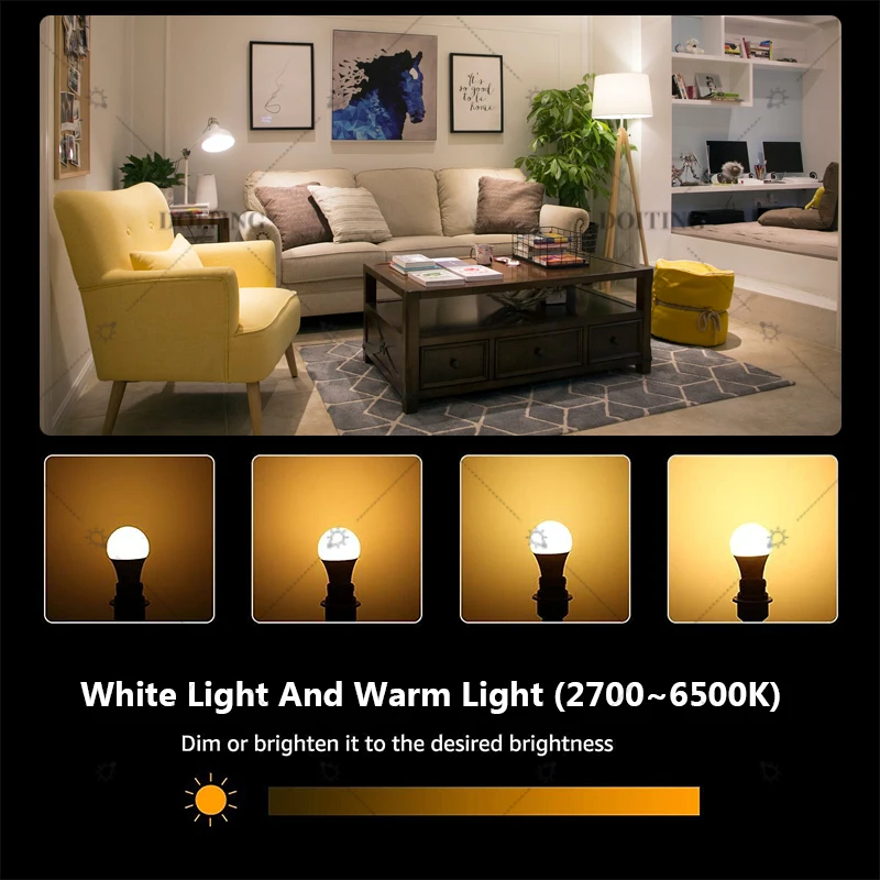 Tuya E27 B22 EU UK Standard 220V 15W WIFI Bulb Voice Control Smart Life APP Timing Adjustment Works With Alexa Google Home