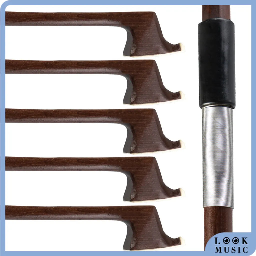 

LOOK 5Pcs Brazilwood Round Stick Bow Stick Unfinished 4/4 Violin Bow Stick Blank Raw Material Wrapped Ready