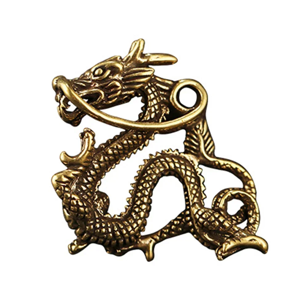 1 Piece Animal Feng Shui Vintage Ornament Vintage Brass Dragon Statue Decoration Wealth Prosperity Chinese Style Ornament