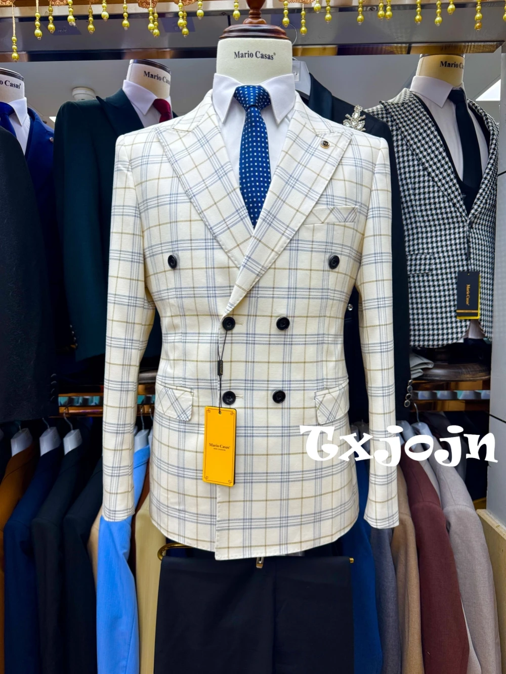 

Классический красивый клетчатый костюм, комплект из 2 предметов для мужчин, деловой наряд, двубортный мужской приталенный костюм, свадебные комплекты для жениха