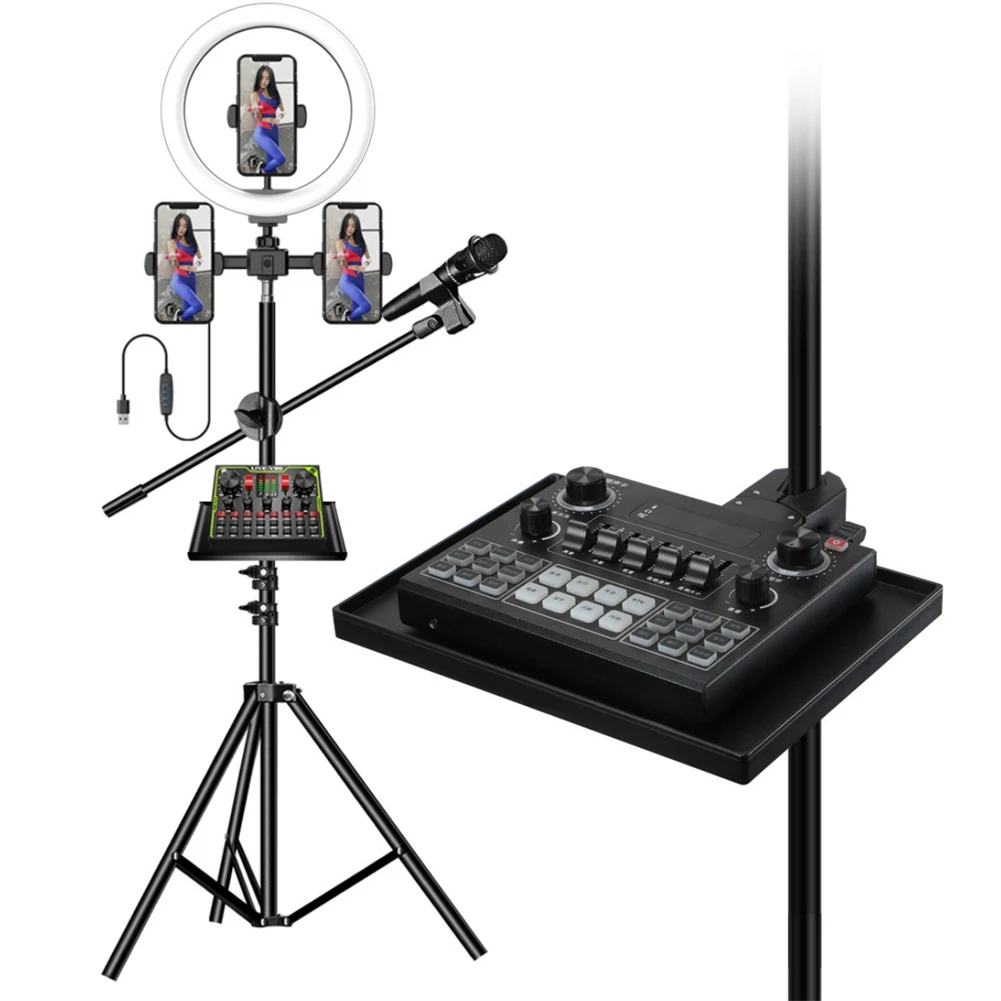 

1 шт. лоток для звуковой карты с мобильным зажимом Ph, подставка для микрофона, лоток для звуковой карты, зажим для подставки для микрофона, кронштейн для штатива в реальном времени