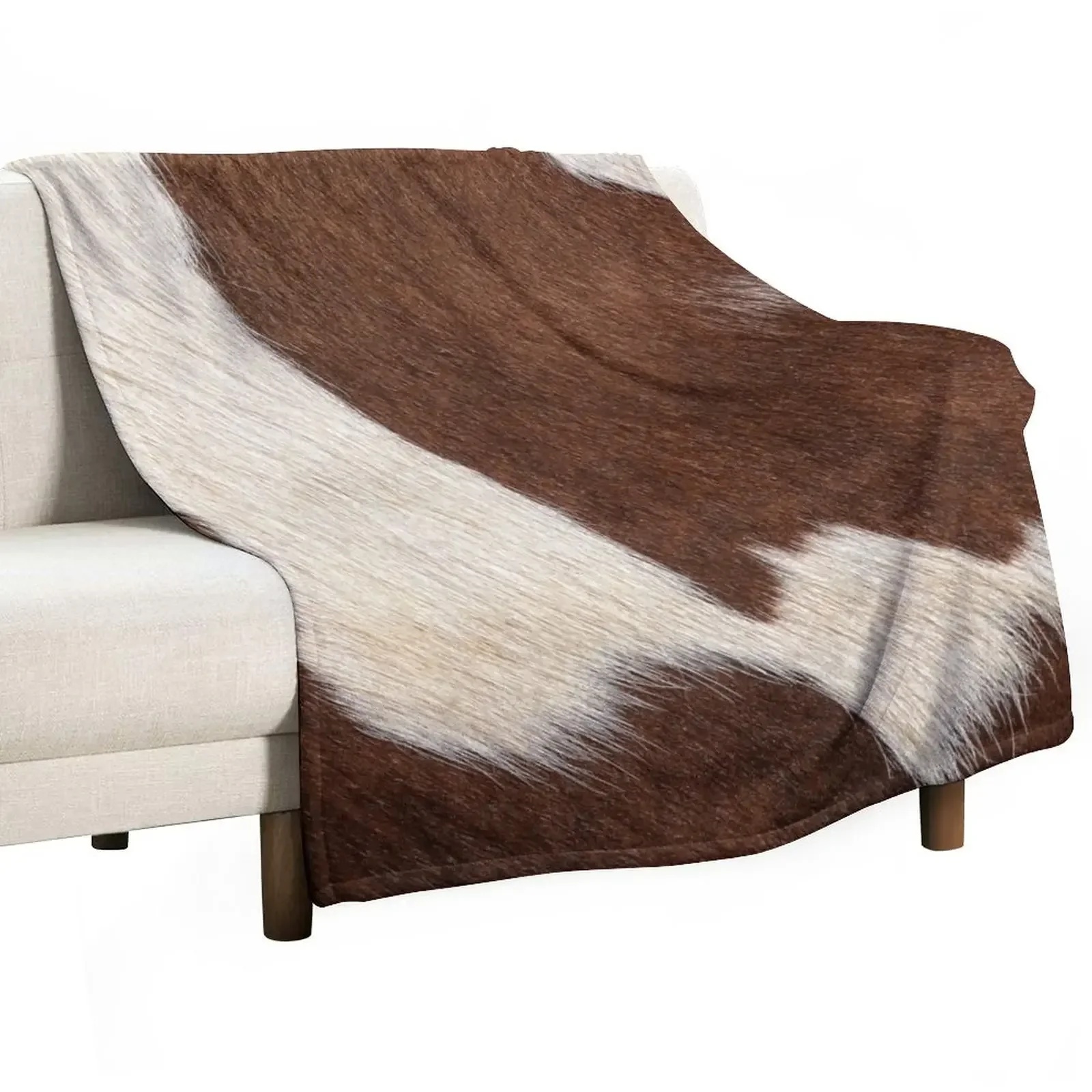 Rusty Brown Cow Skin (graphic illustration, digital, smooth print) Throw Blanket wednesday For Baby Blankets