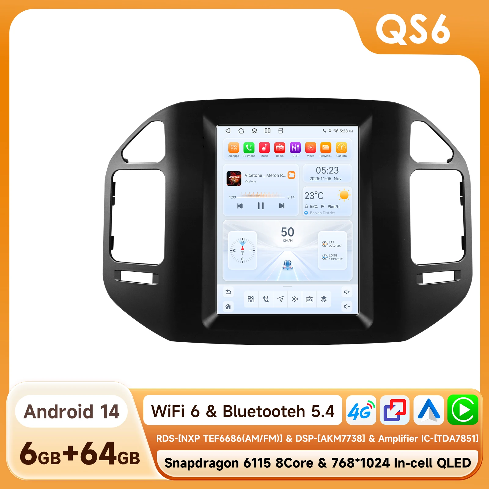 6115 Octa Core Android autoradio voor Mitsubishi Pajero II III V30 V60 V70 1999 - 2006 Multimedia Videospeler 2DIN 360 Camera Autoradio GPS Navigatie Stereo 9.7" RDS DSP Draadloze Carplay Smart Screen