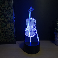 Nighdn Cello 3D Lamp Small Decoration Gift Crafts Acrylic Night Light Birthday Gift 7 Colors Atmosphere Light USB Table Lamps