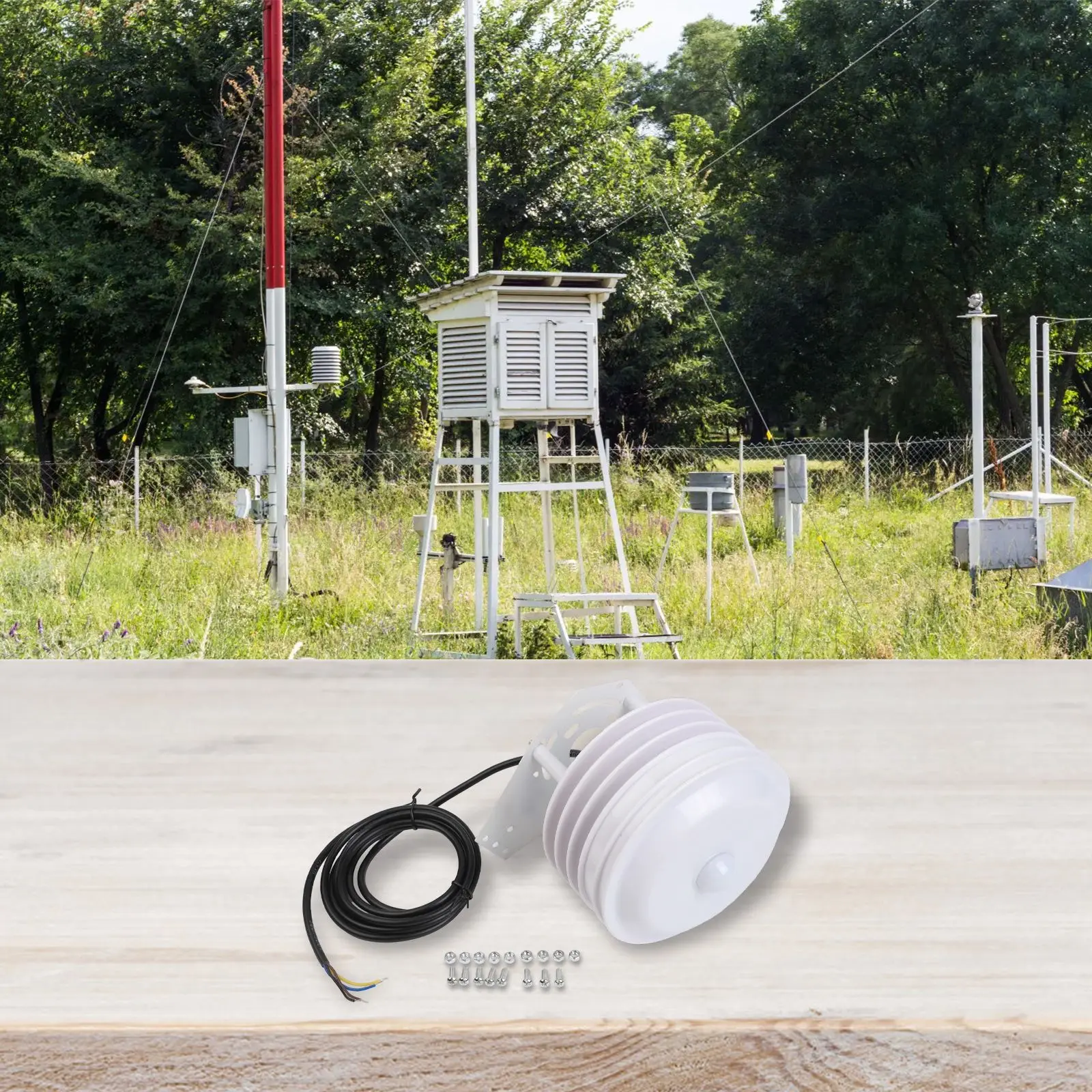 Environmental Monitoring Shutter Box ABS Cover for Weather Stations Protects Against For Solar Radiation and Elements