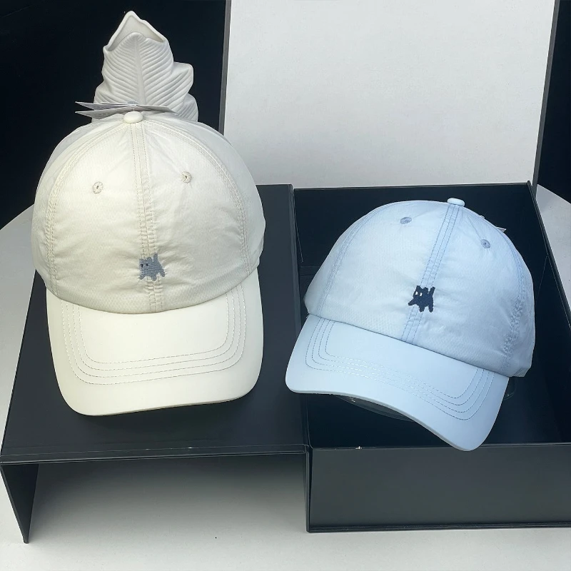 Black Cat Embroidery Baseball Cap for Women Summer Breathable Quick-Dry Baseball Cap Outdoor Sports Running, Fishing Hats
