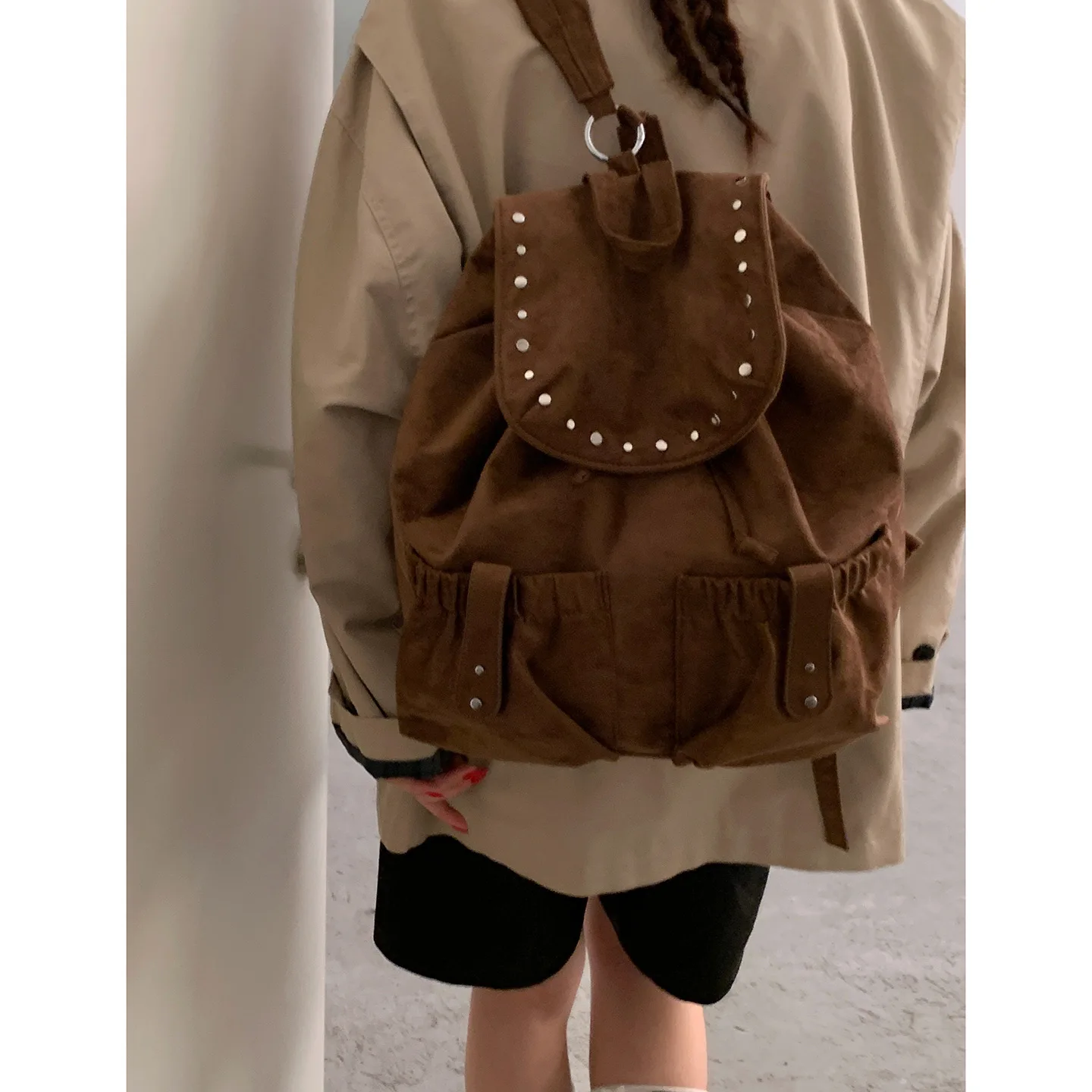 

2025 New Korean Version Backpack Bag Women's Leisure Bag Retro Large-capacity Commuter Bag Travel Backpack