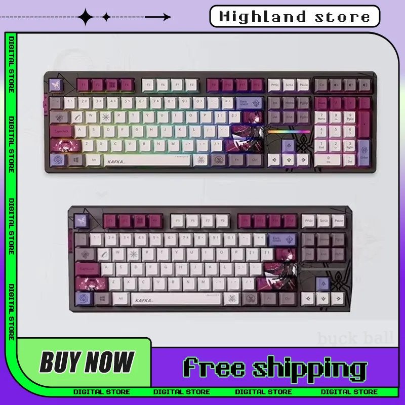 Anime Honkai Mechanical Keyboard Star Rail Official Kafka Customize Rgb Backlight Tri-Mode Wired Wireless Bluetooth 5.0 Keyboard