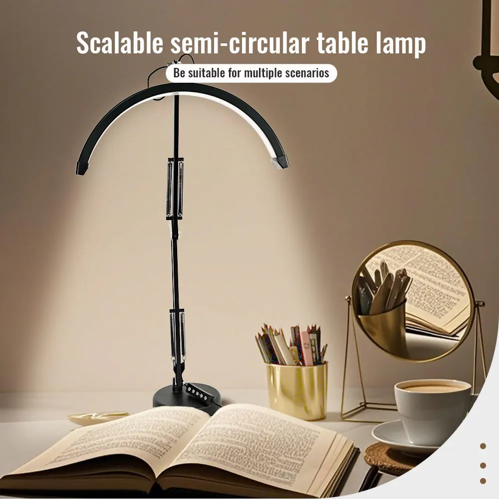 

Foldable Half Moon Beauty Nail Light Dimming Mild Eye Care Makeup Light Eyelashes Tattoo Countertop Light Beauty Health Light