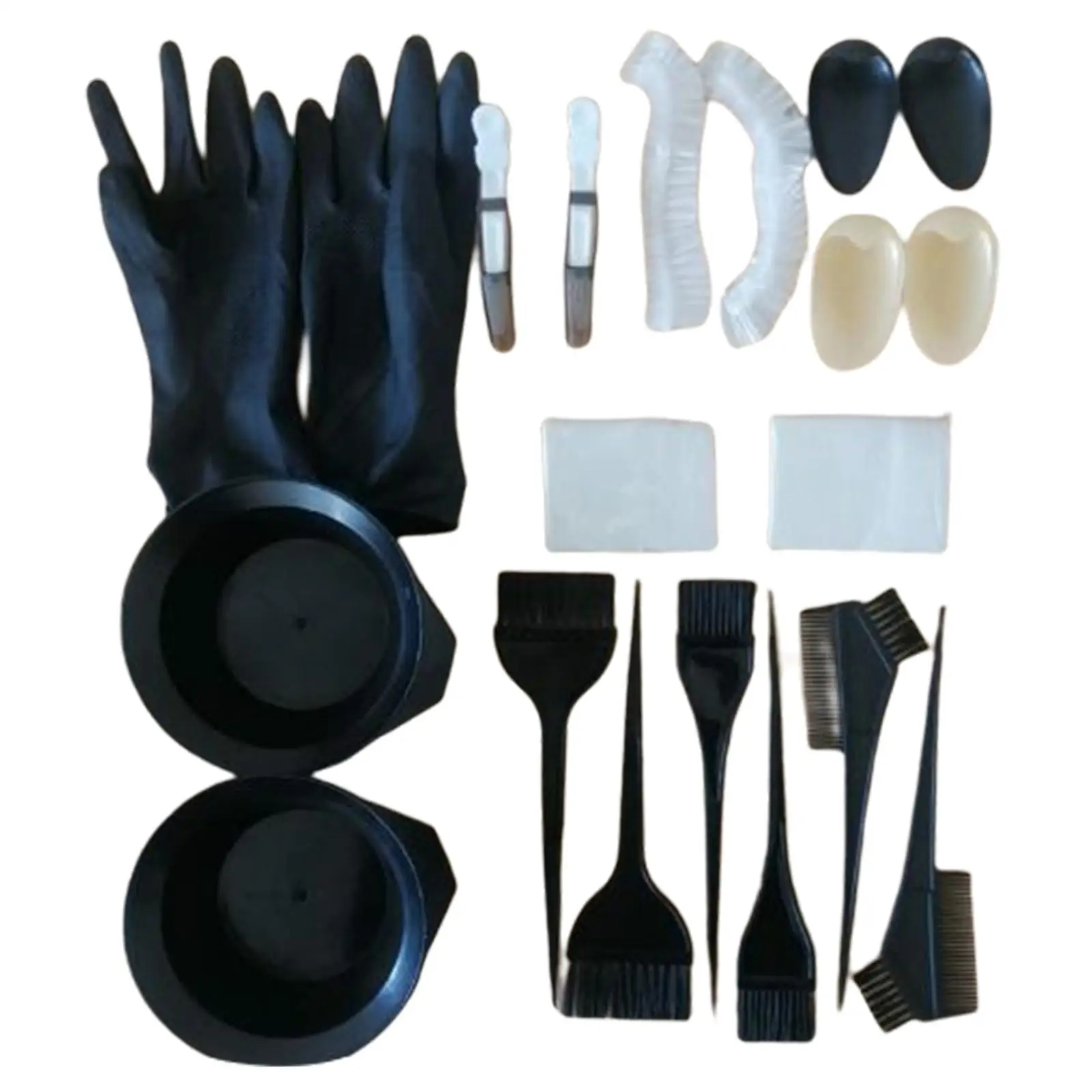 Home Hair Dyeing Brush Set Mixing Bowl Clips Comb Earcap Kit Hair Tint Tool for Electric Steamer Cap Hair Treatment