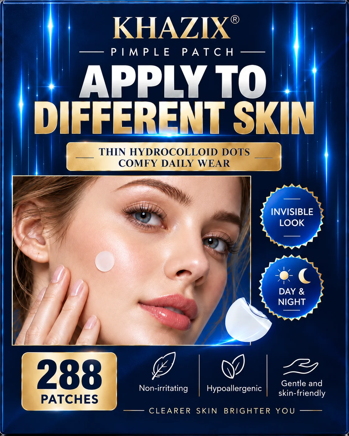 288pcs Hydrocolloid Pimple Patch Day & Night Acne Sticker