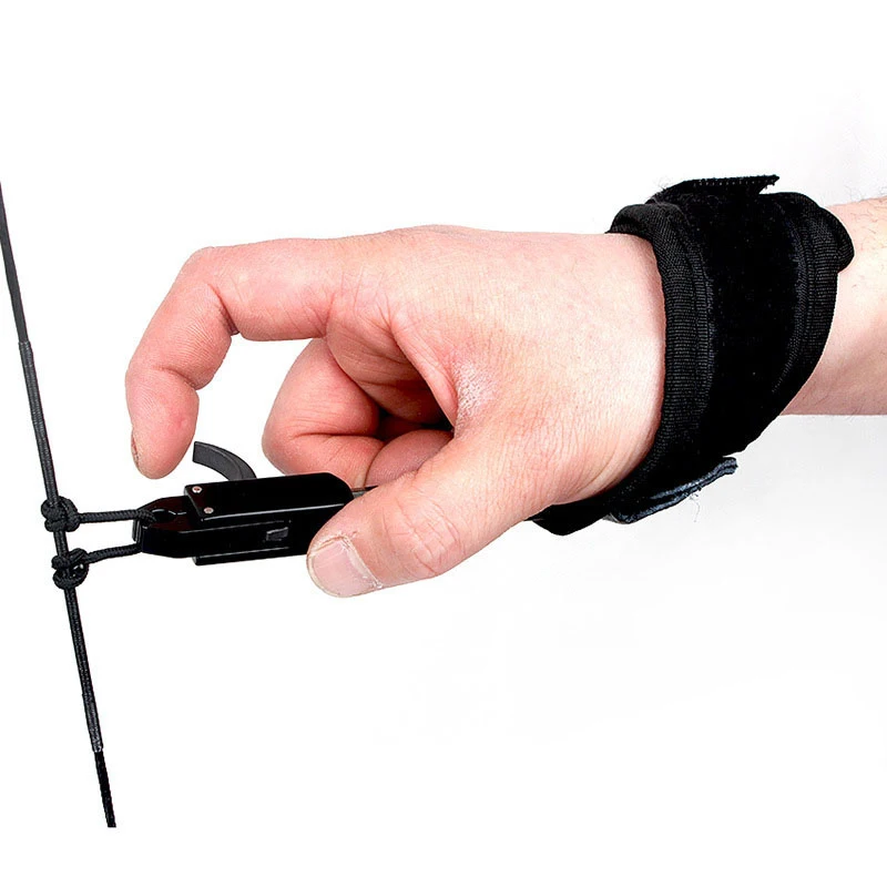 

New 1Pc Archery Caliper Release Aid Black Color Compound Bow Strap Pro Arrow Trigger Wristband Archery Bow