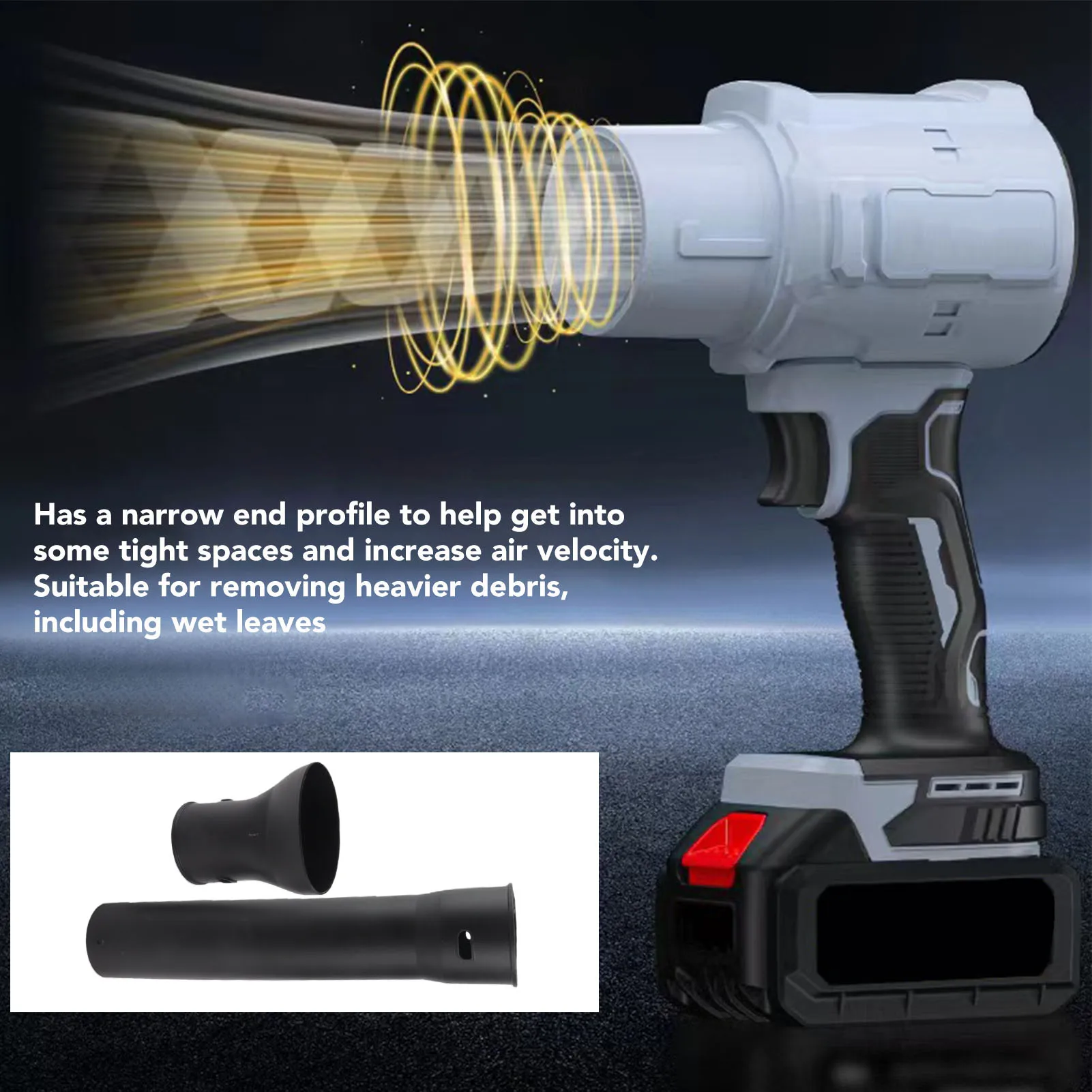 Car Drying Nozzles Easy Installation Good Compatibility Leaf Blower Nozzles Multifunctional Flat End ABS for Yard