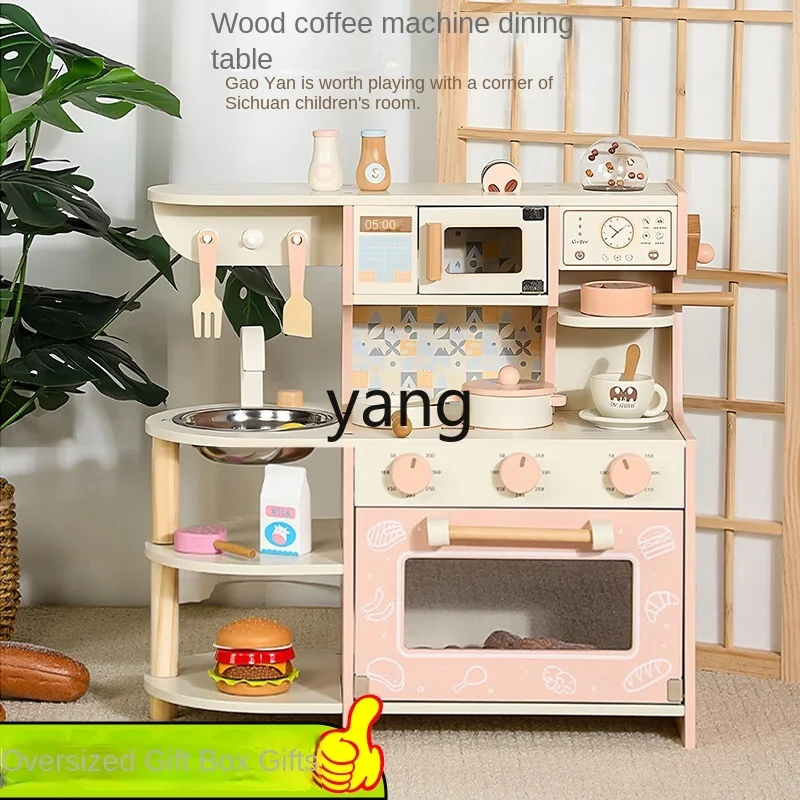 CX Children's Kitchen Toys Wooden Suit Baby House Playing Cooking Simulation Kitchenware 3 to 6 Years Old