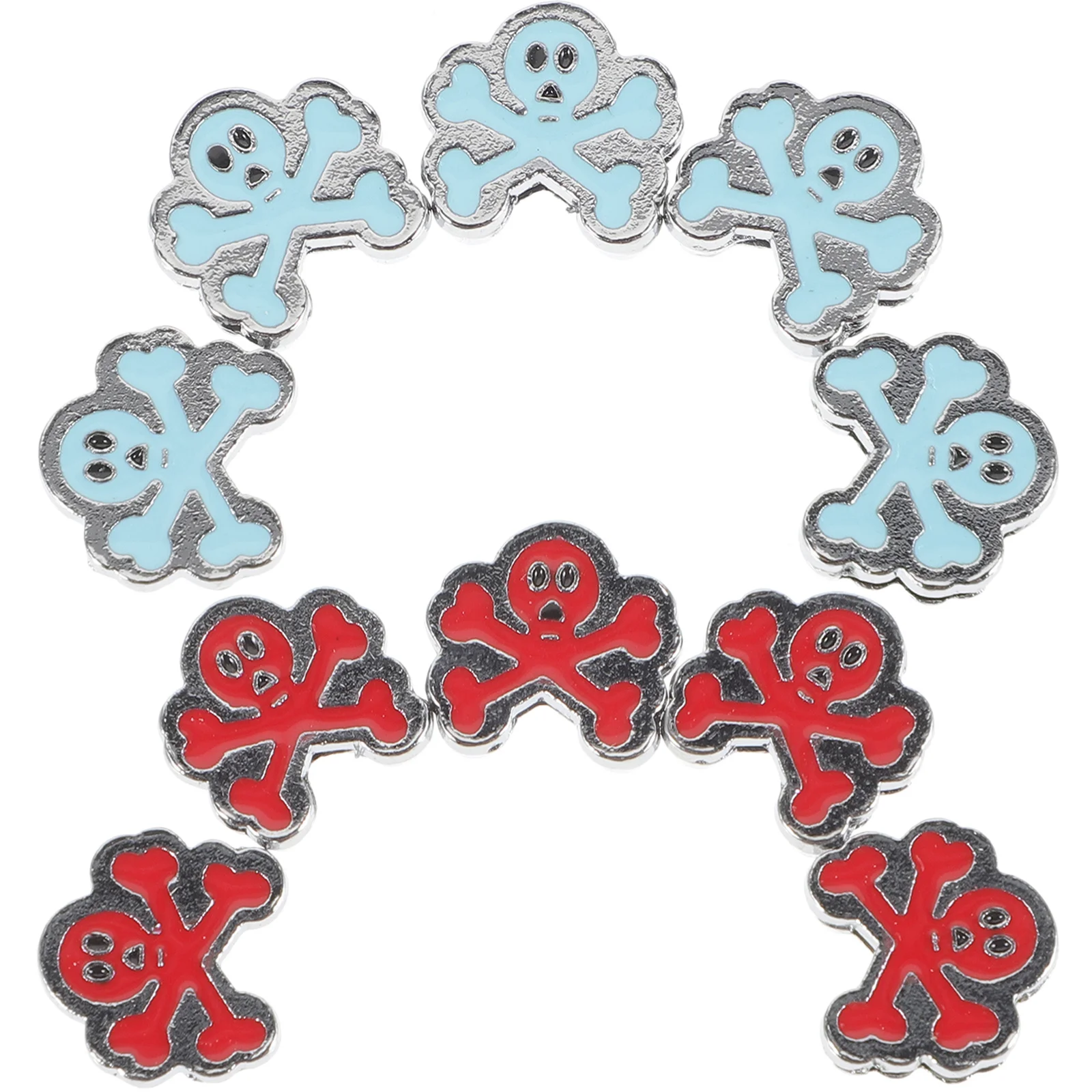 

10Pcs Delicate Skull Beads Jewelry Accessories Handicrafts Decor Metal Beads Characters Skull Charms for Bracelets