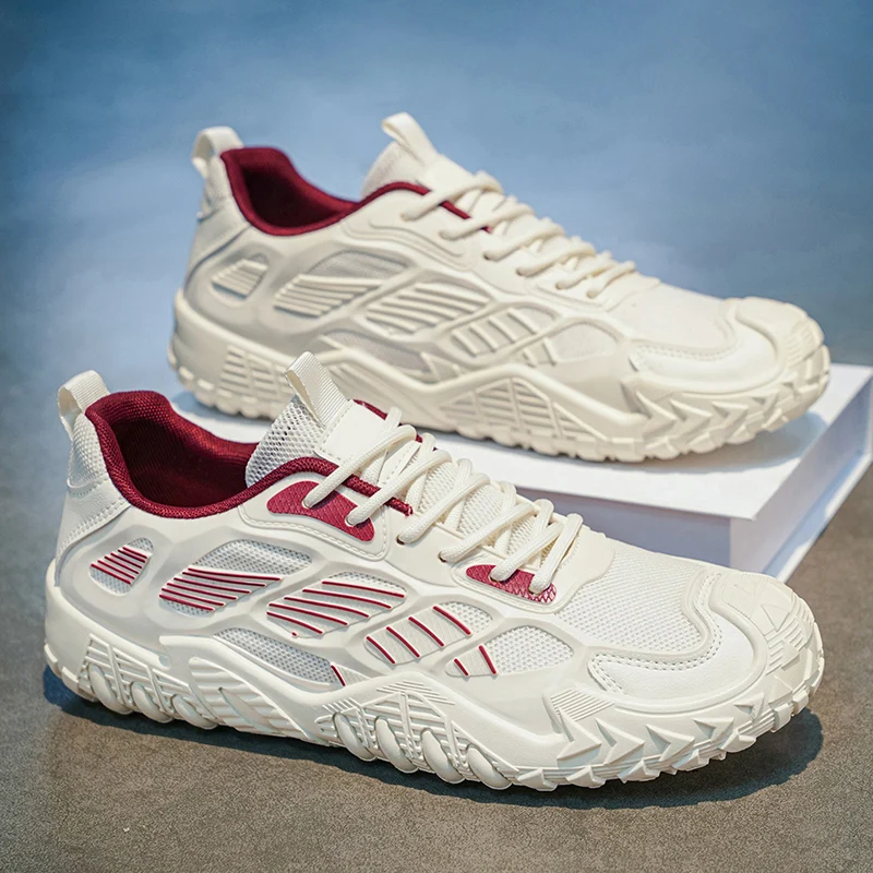 2026 Good Quality Autumn Men's Sports Shoes Solid Colour Breathable Footwear Outdoor Sneakers Microfiber Anti Slip Flats Low Top