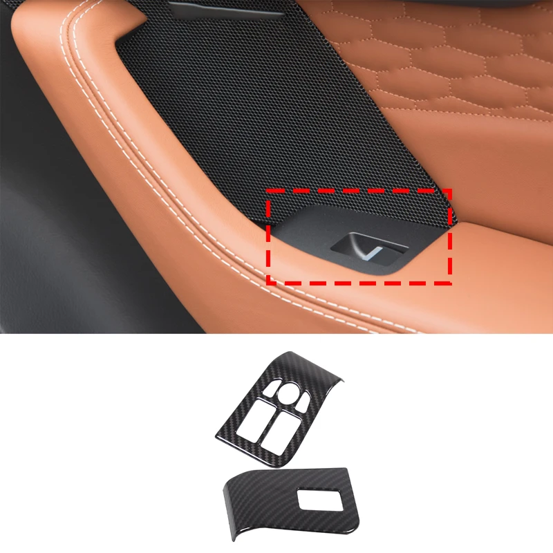 For Jaguar F-Type 2013-2024 ABS Carbon Fiber Style Glass Lifting Frame Decorative Sticker Car Interior Accessories